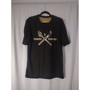 Dewar's White Label Reversible T-Shirt L Charred Scratched Cask Whiskey